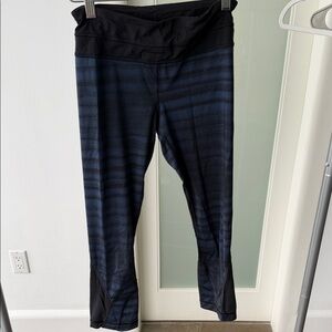 lululemon athletica Navy and Black Striped High-Rise Leggings